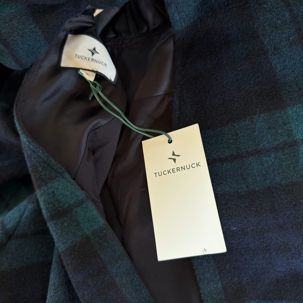 Tuckernuck Blackwatch‎ Plaid Faye Blouse Wool Blend Bow Neck Top Size S - Picture 6 of 8